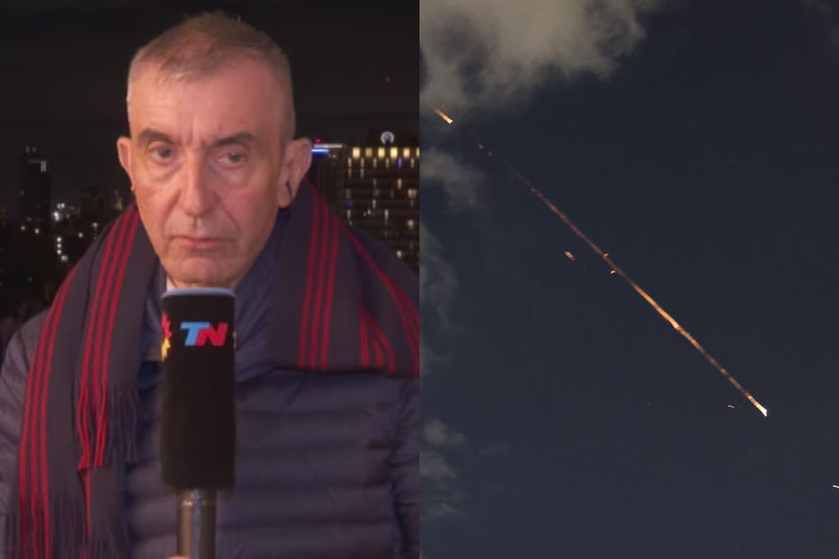 Tensión en vivo: Nelson Castro debió refugiarse durante un móvil desde Israel